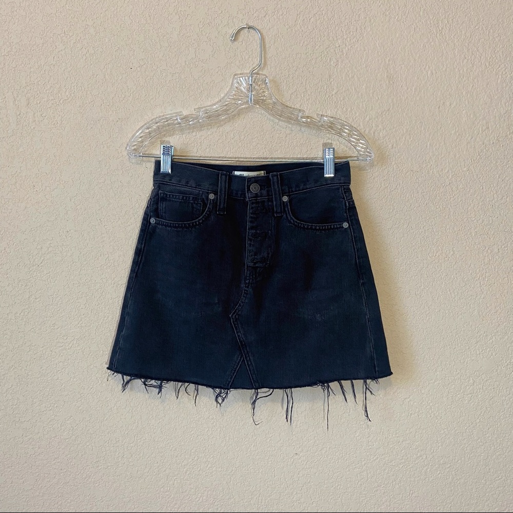 Madewell Black Denim Skirt